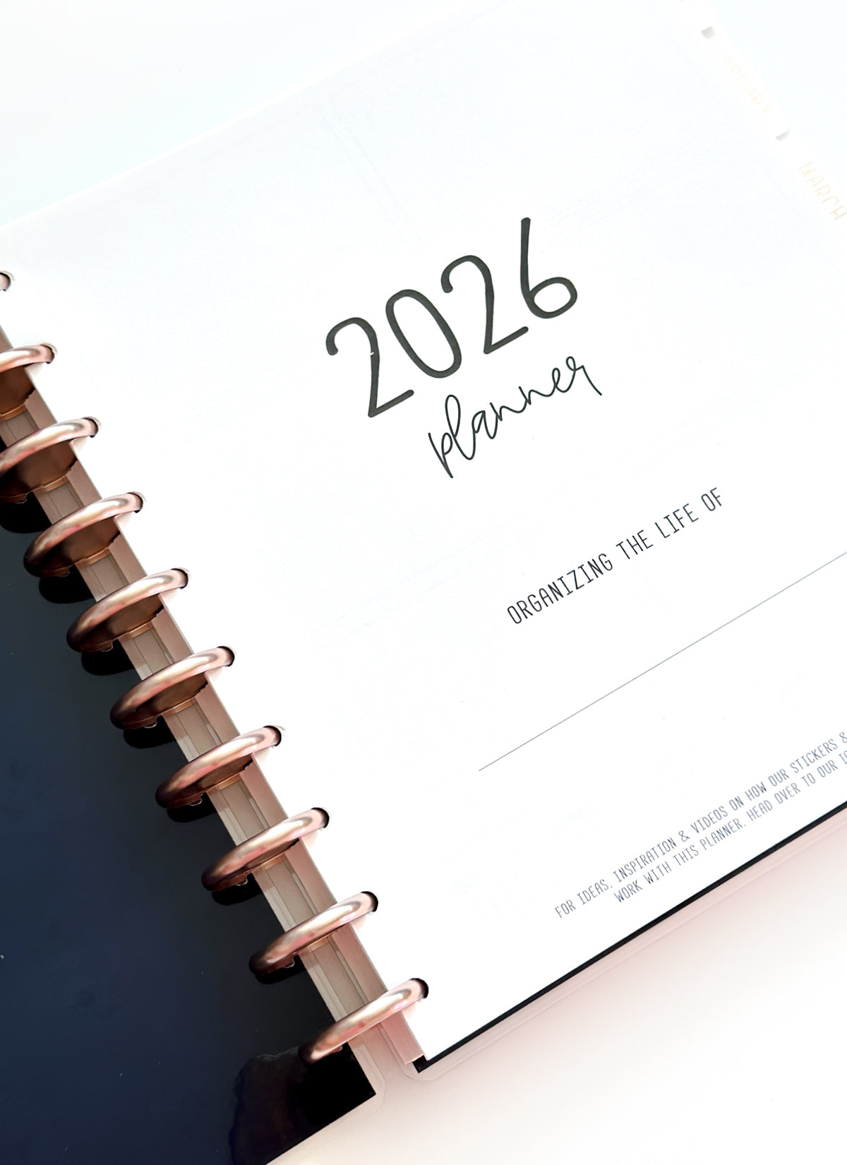 2026 Planner - Horizontal Layout, Disc Bound - "Midnight garden" (#703)