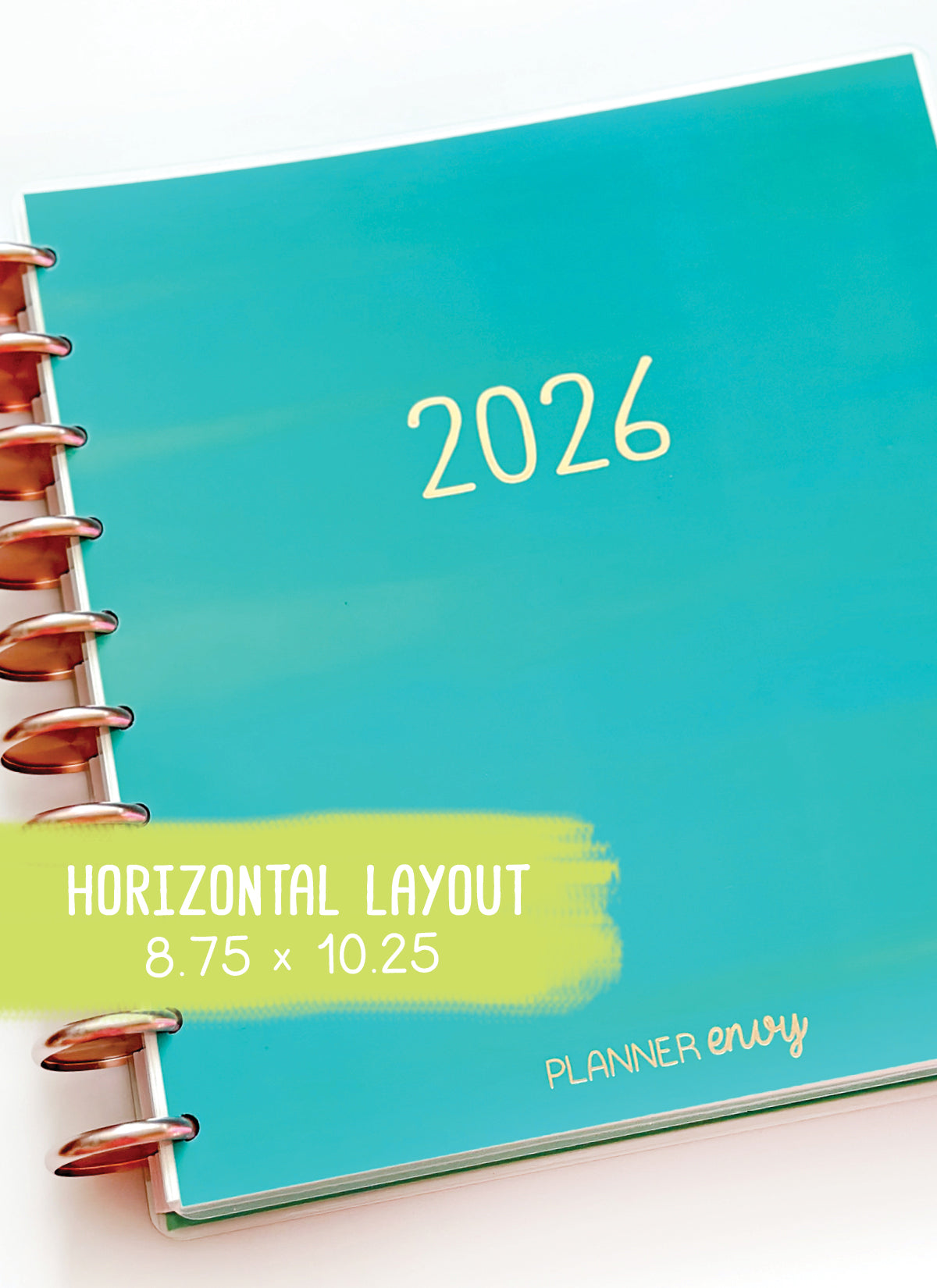 2026 Planner - Horizontal Layout, Disc Bound - "Teal" (#708)