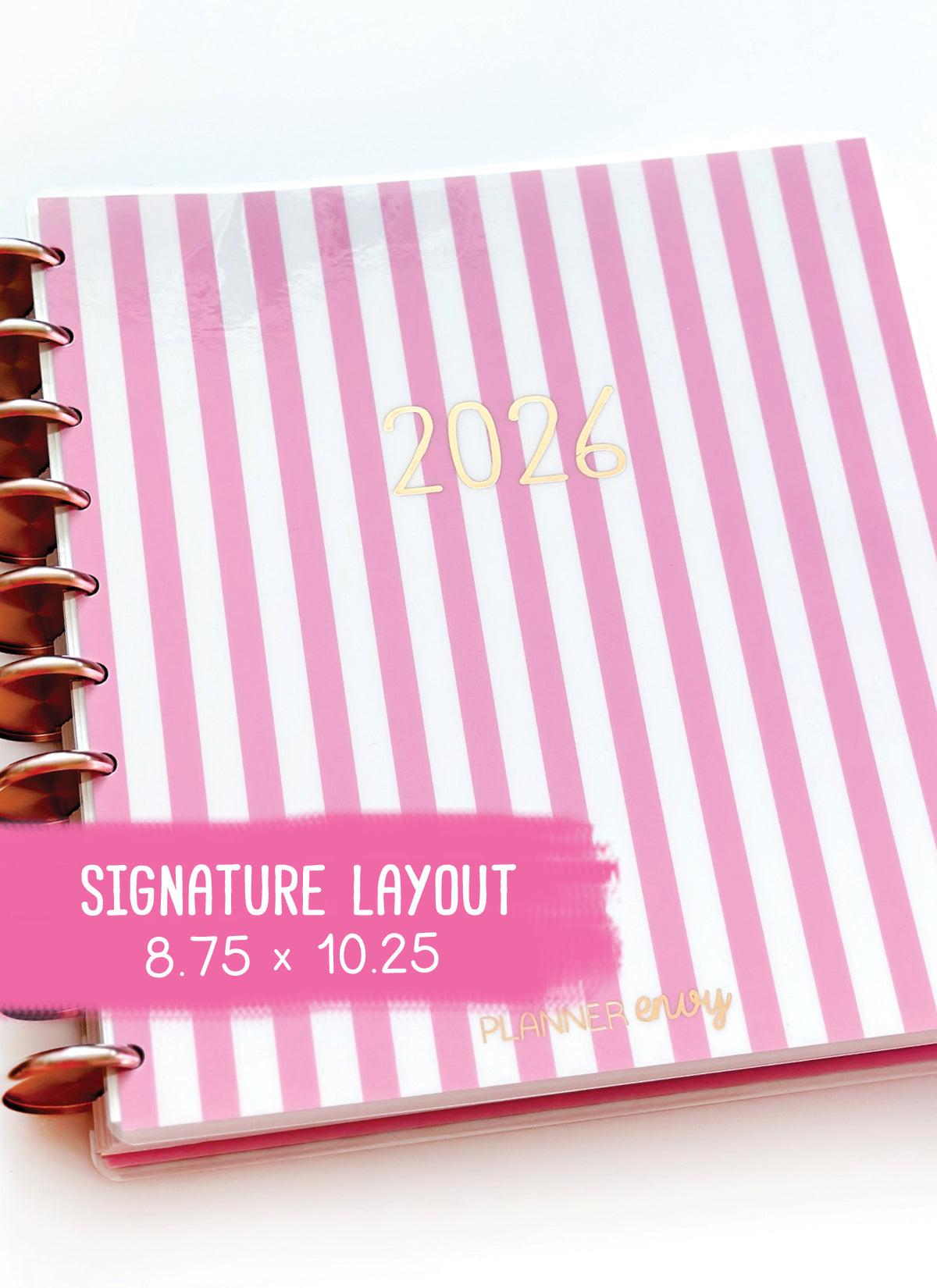 2026 Planner - Signature Layout, Disc Bound - "Candy stripe" (#807)
