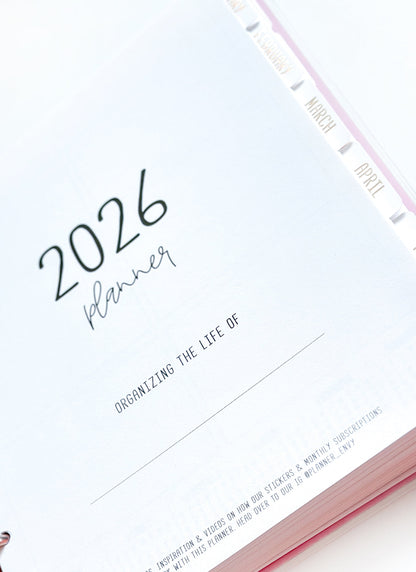 2026 Planner - Horizontal Layout, Disc Bound - "Candy stripe" (#707)