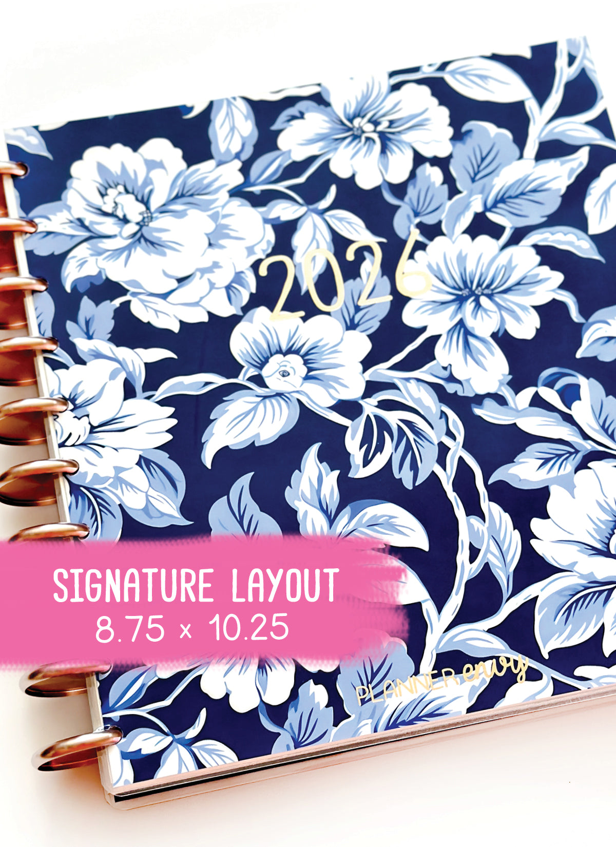 2026 Planner - Signature Layout, Disc Bound - "Midnight garden" (#803)