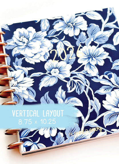 2026 Planner - Vertical Layout, Disc Bound - "Midnight garden" (#903)