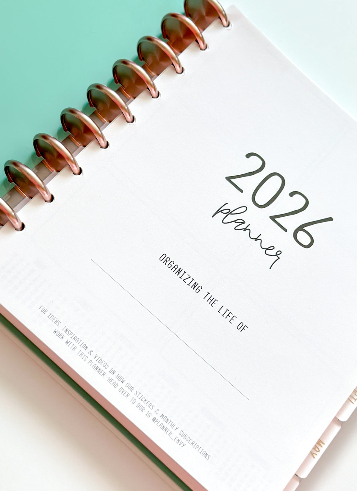 2026 Planner - Horizontal Layout, Disc Bound - "Teal" (#708)