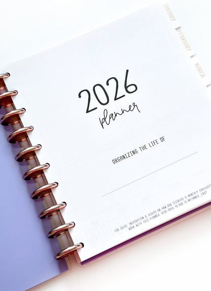 2026 Planner - Vertical Layout, Disc Bound - "Periwinkle" (#909)