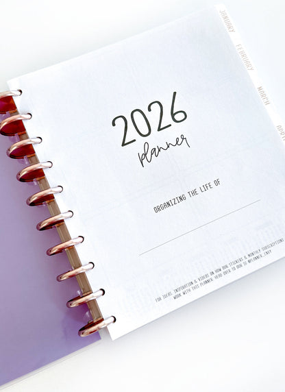2026 Planner - Horizontal Layout, Disc Bound - "Aurora" (#706)