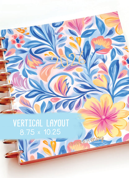 2026 Planner - Vertical Layout, Disc Bound - "Whimsical" (#902)