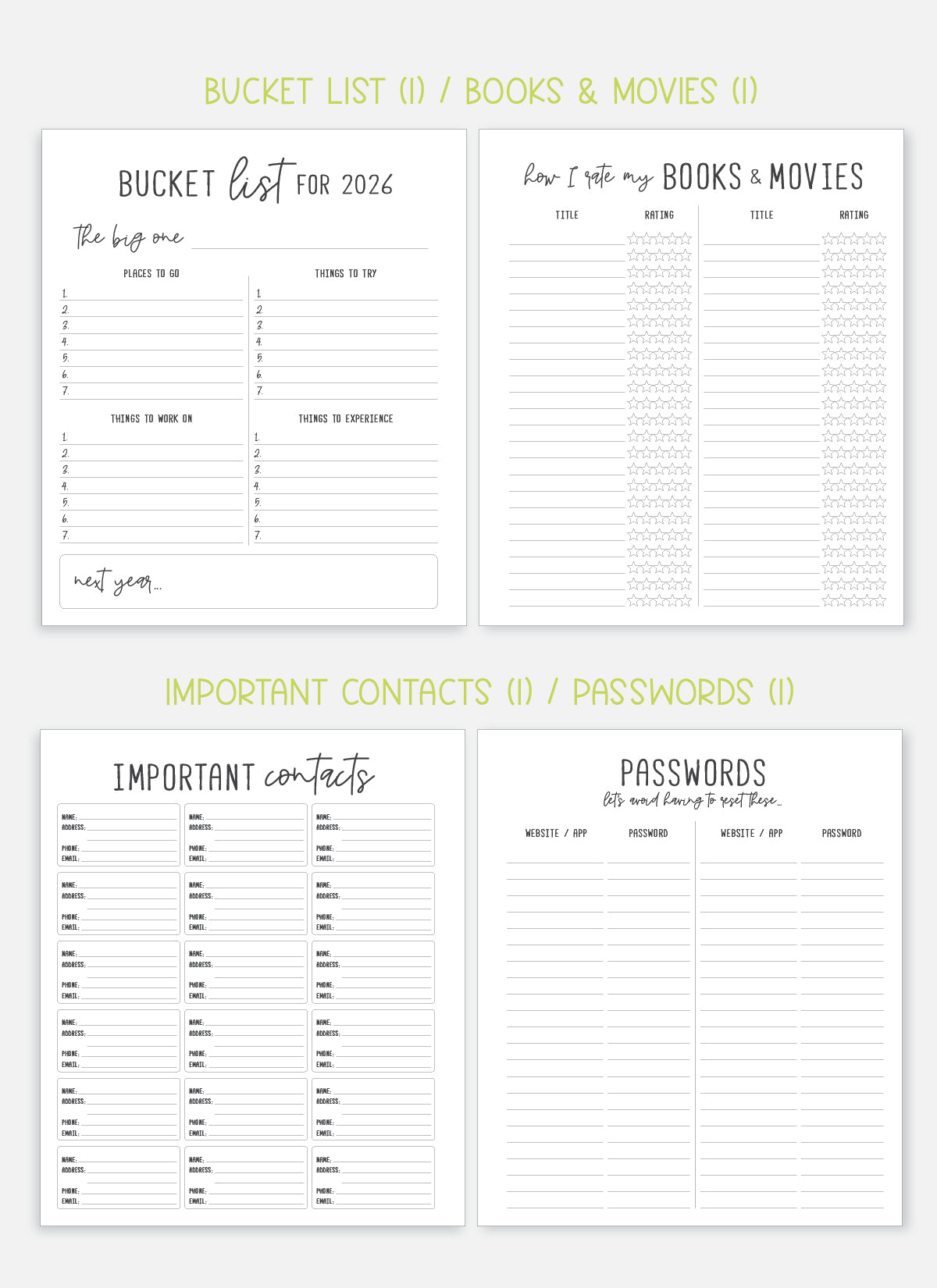 2026 Planner - Horizontal Layout, Disc Bound - "Teal" (#708)