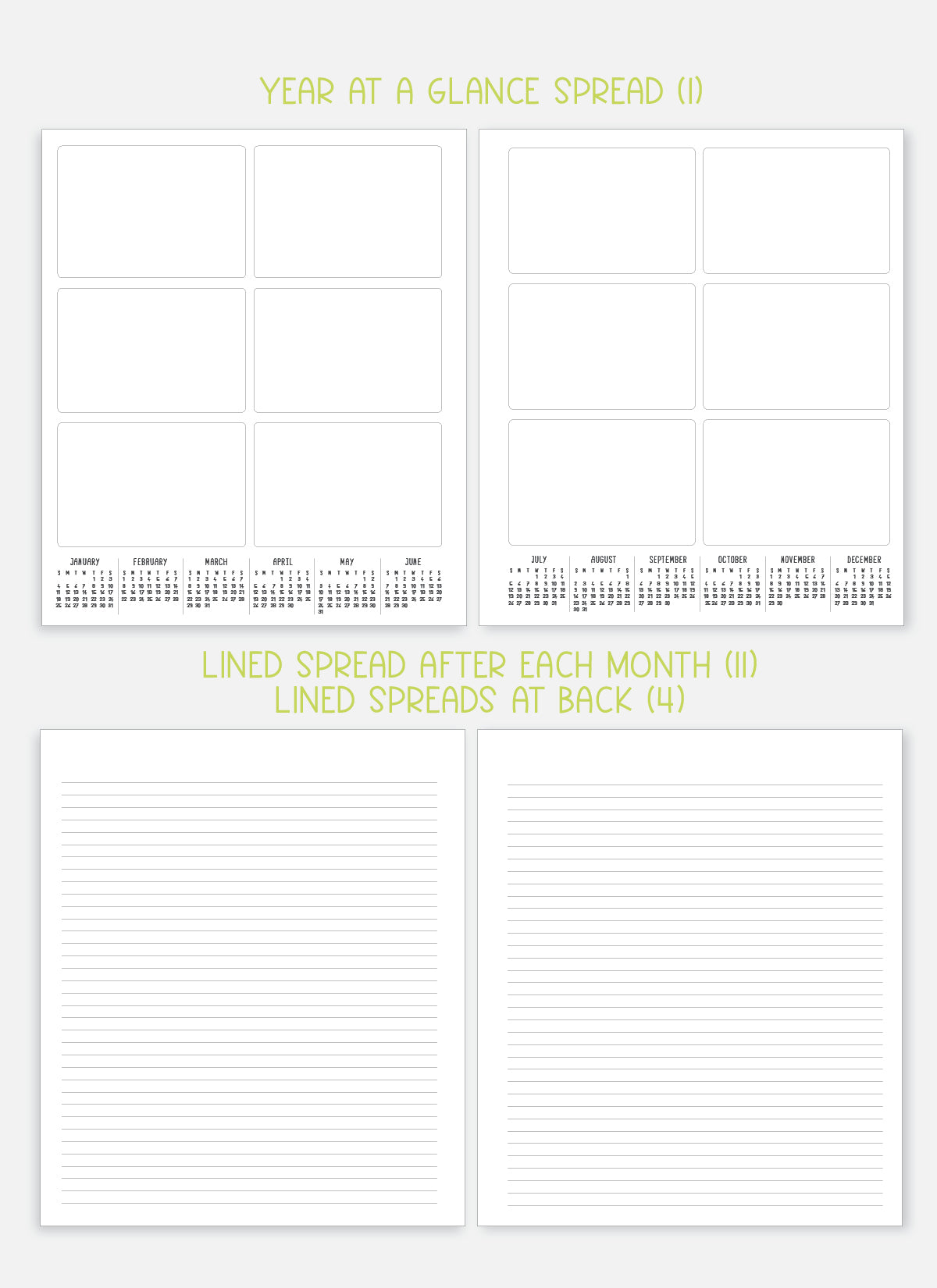 2026 Planner - Horizontal Layout, Spiral Bound - "Candy stripe" (#107)