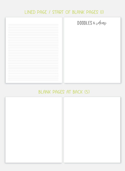 2026 Planner - Horizontal Layout, Spiral Bound - "Teal" (#108)