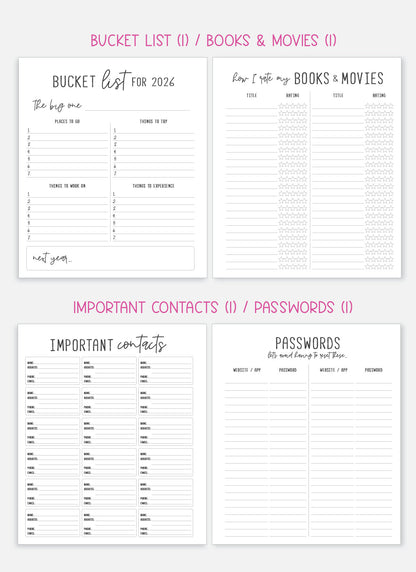 2026 Planner - Signature Layout, Disc Bound - "Whimsical" (#802)