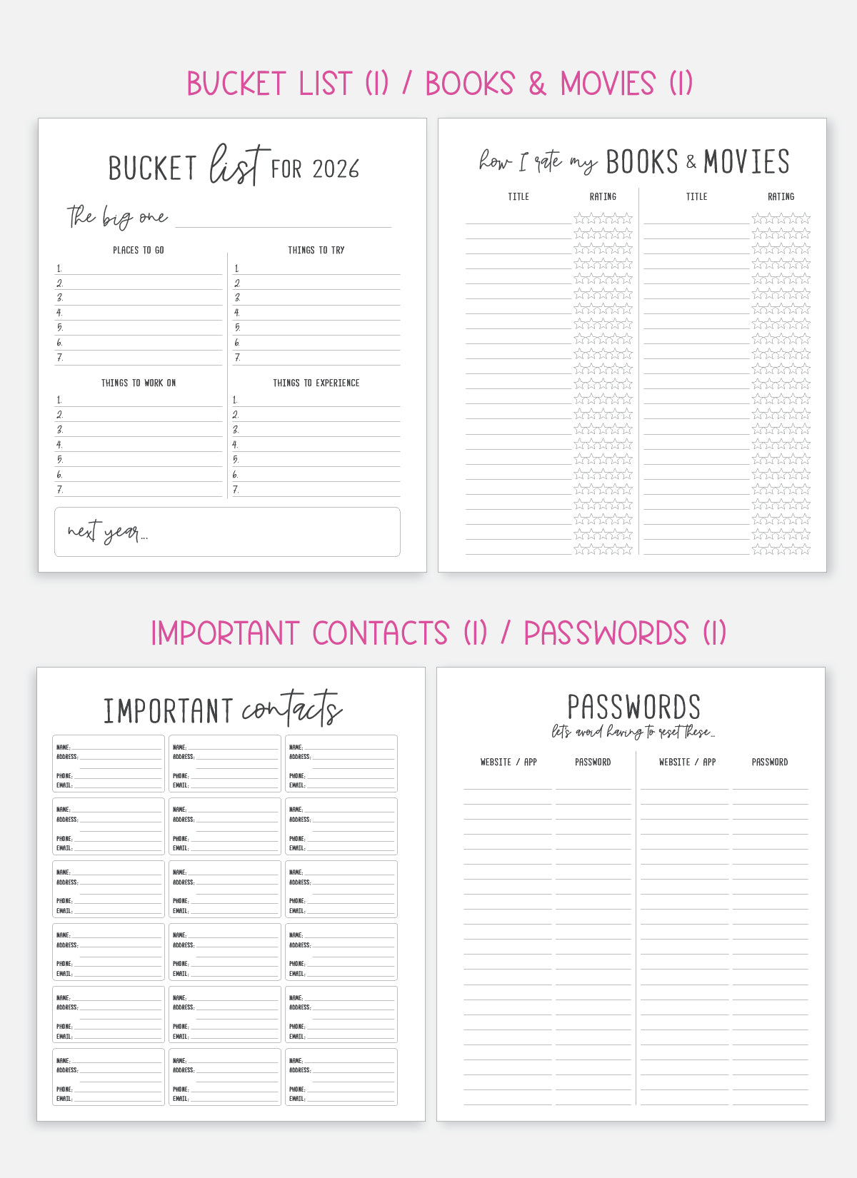 2026 Planner - Signature Layout, Disc Bound - "Candy stripe" (#807)