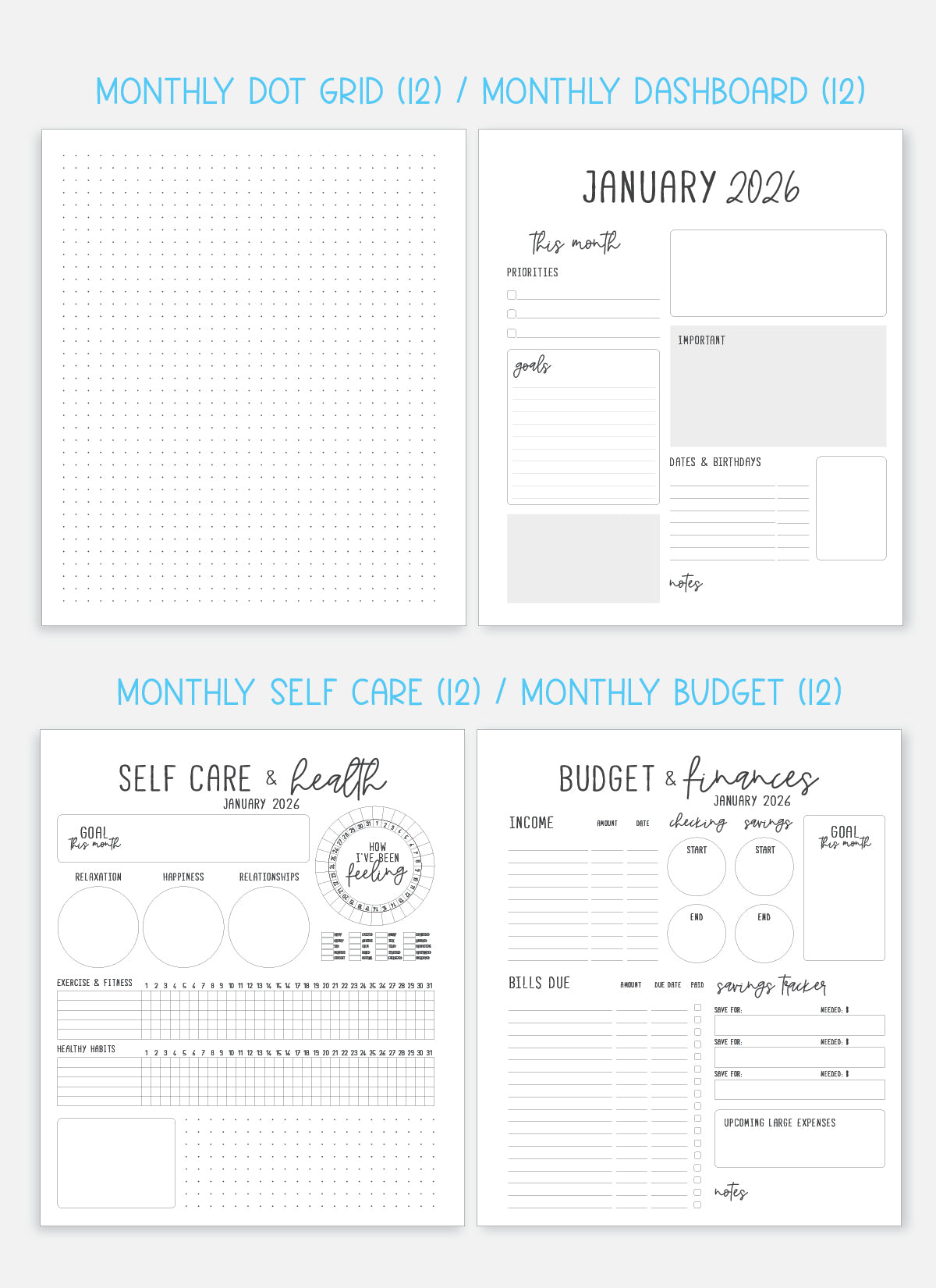 2026 Planner - Vertical Layout, Disc Bound - "Candy stripe" (#907)