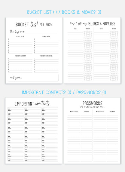 2026 Planner - Vertical Layout, Spiral Bound - "Sorrento" (#301)