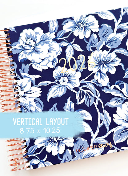 2026 Planner - Vertical Layout, Spiral Bound - "Midnight garden" (#303)