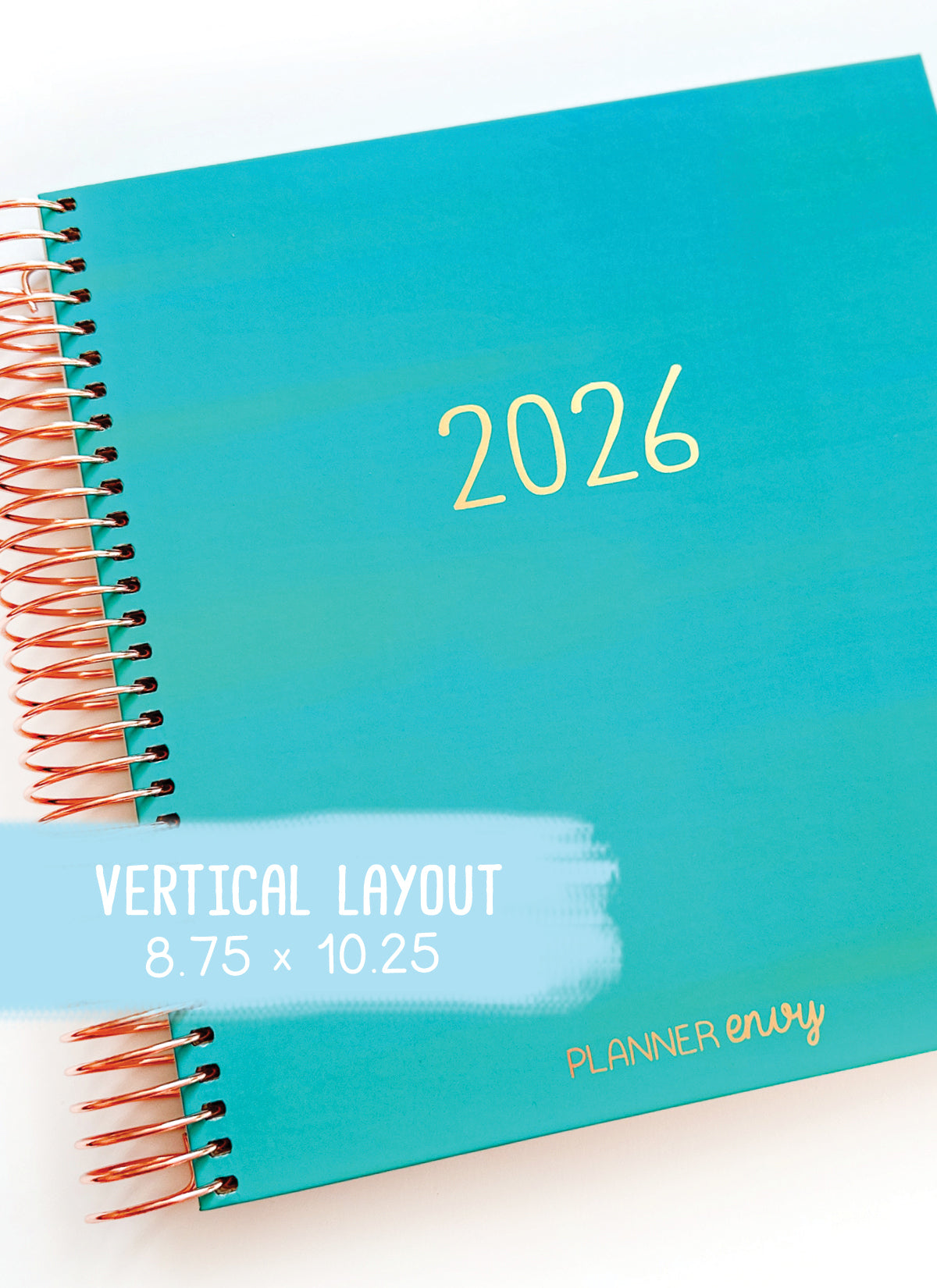 2026 Planner - Vertical Layout, Spiral Bound - "Teal" (#308)