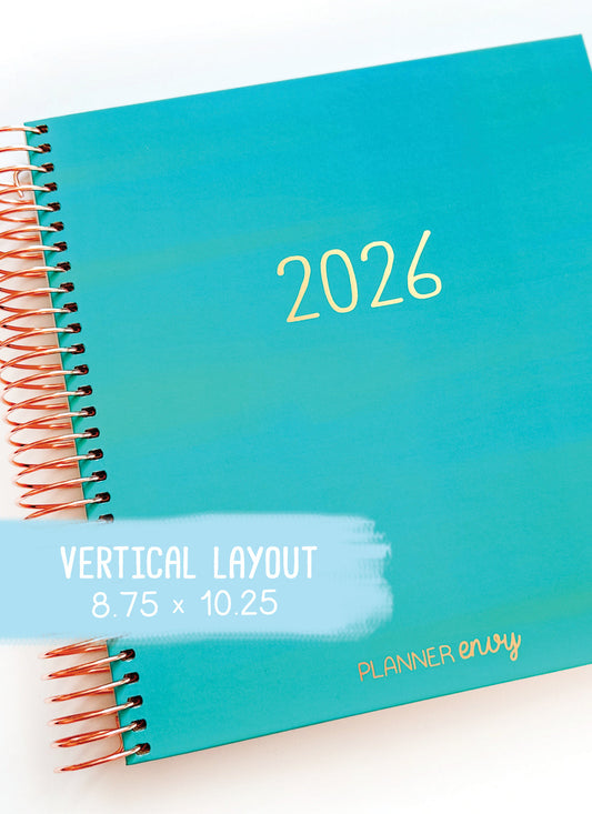2026 Planner - Vertical Layout, Spiral Bound - "Teal" (#308)