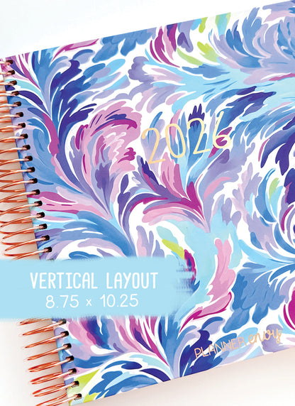 2026 Planner - Vertical Layout, Spiral Bound - "Aurora" (#306)