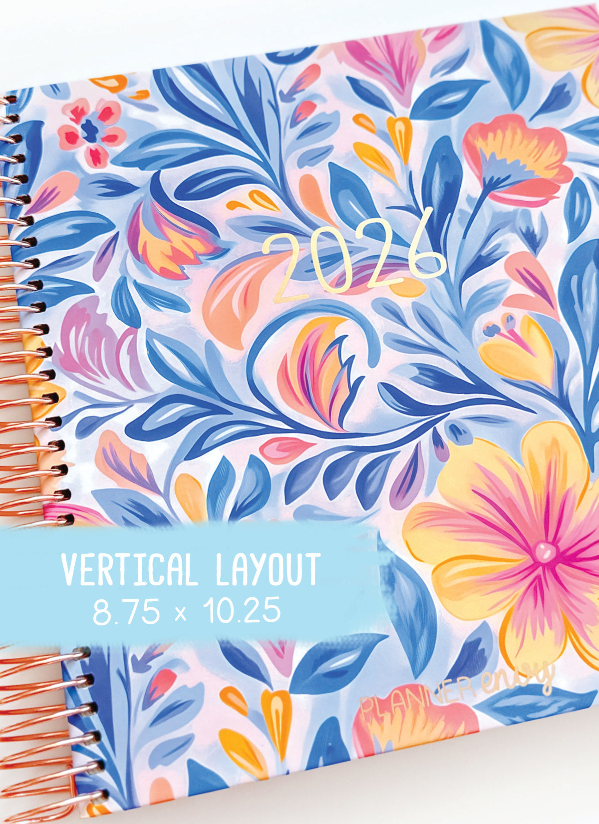 2026 Planner - Vertical Layout, Spiral Bound - "Whimsical" (#302)