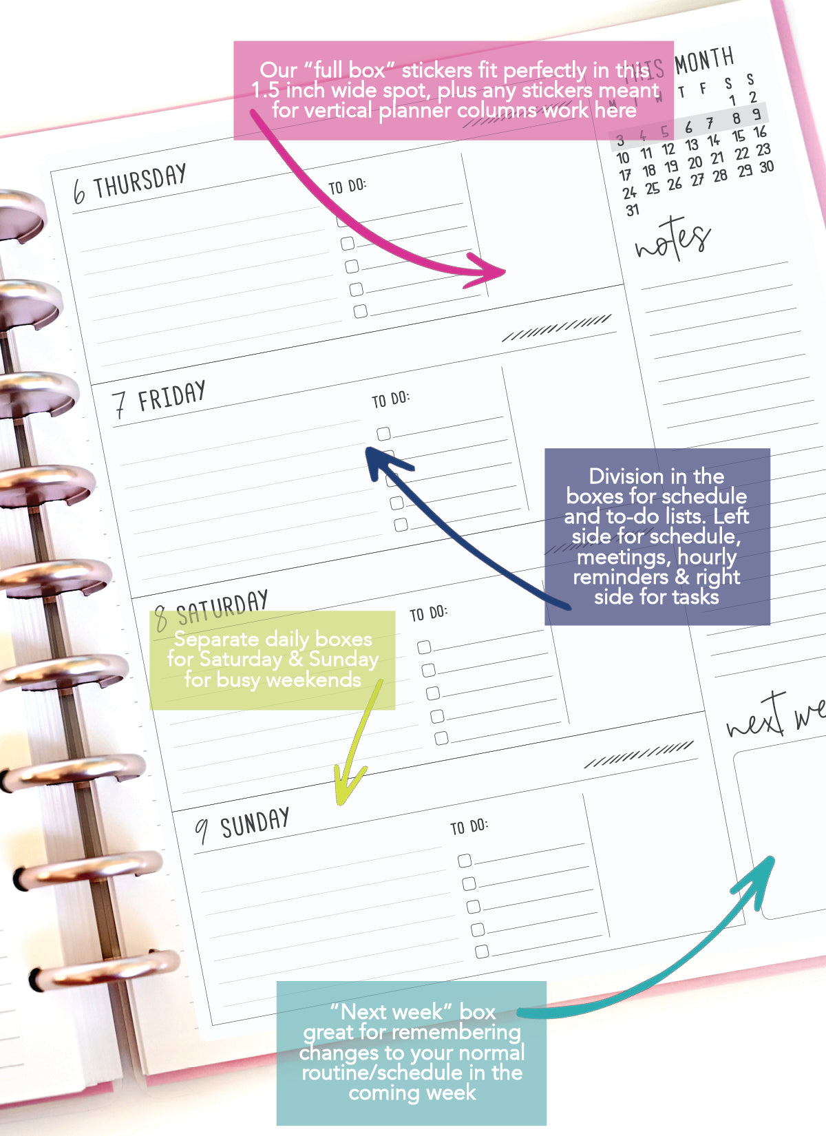 2026 Planner - Horizontal Layout, Disc Bound - "Periwinkle" (#709)