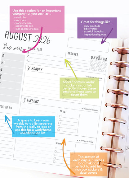 2026 Planner - Horizontal Layout, Disc Bound - "Periwinkle" (#709)