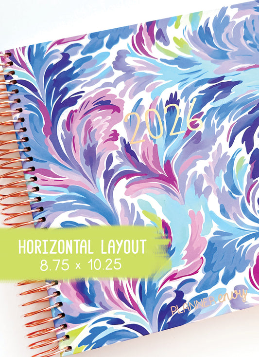 2026 Planner - Horizontal Layout, Spiral Bound - "Aurora" (#106)