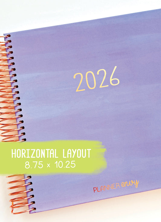 2026 Planner - Horizontal Layout, Spiral Bound - "Periwinkle" (#109)