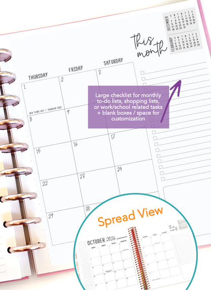 2026 Planner - Vertical Layout, Disc Bound - "Periwinkle" (#909)