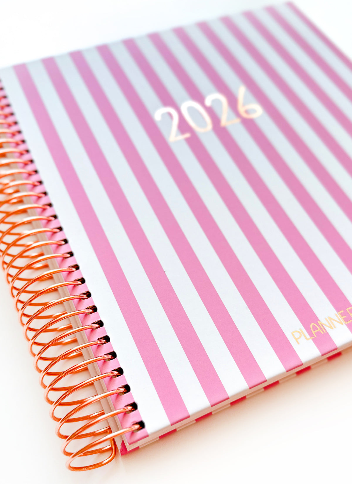 2026 Planner - Signature Layout, Spiral Bound - "Candy stripe" (#207)