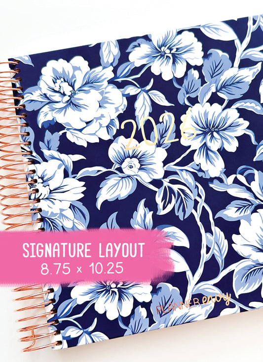 2026 Planner - Signature Layout, Spiral Bound - "Midnight garden" (#203)
