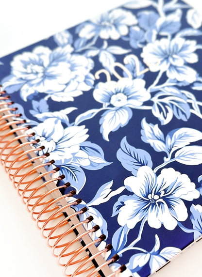 2026 Planner - Vertical Layout, Spiral Bound - "Midnight garden" (#303)