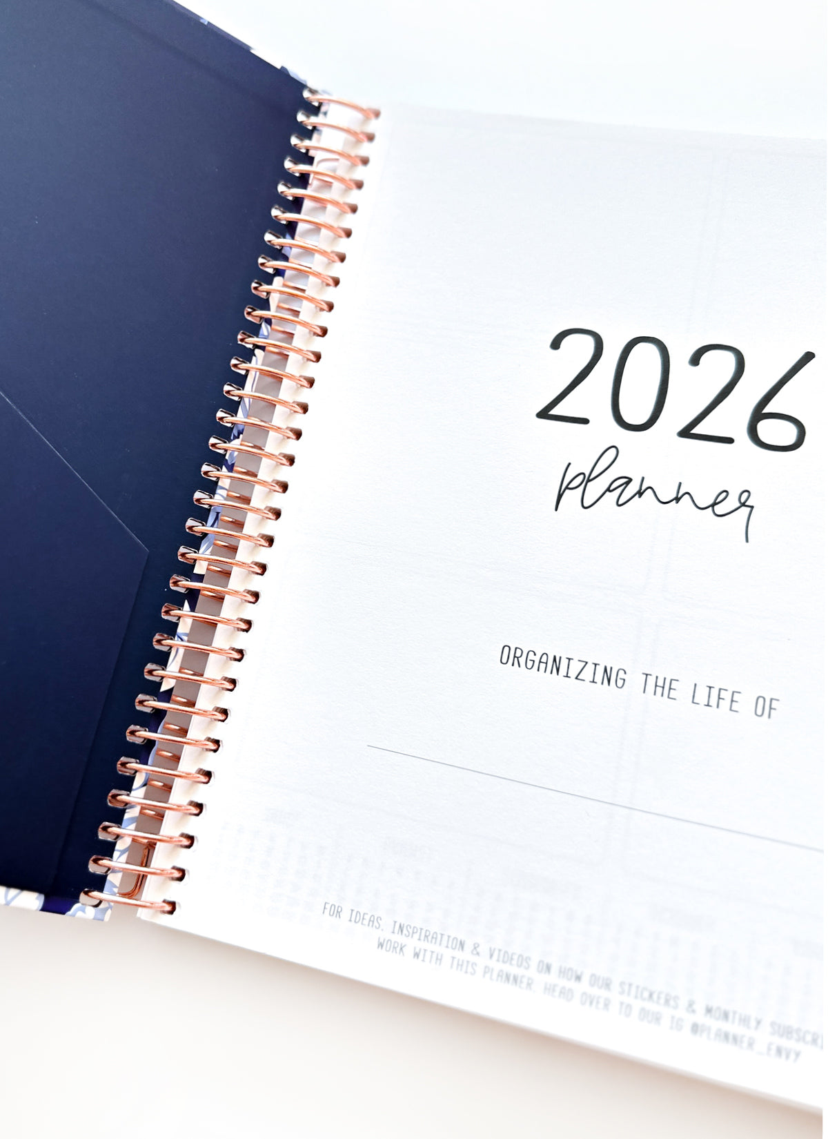 2026 Planner - Vertical Layout, Spiral Bound - "Midnight garden" (#303)