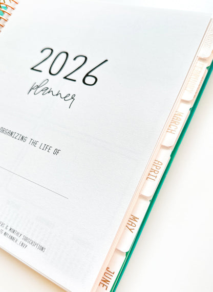 2026 Planner - Signature Layout, Spiral Bound - "Teal" (#208)