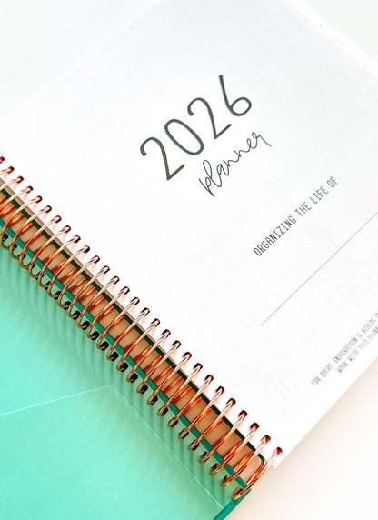 2026 Planner - Signature Layout, Spiral Bound - "Teal" (#208)