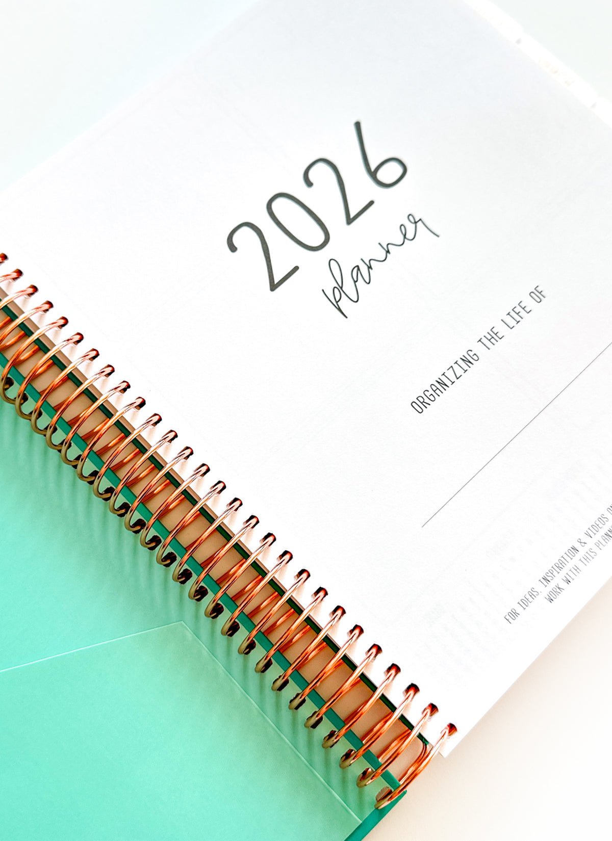 2026 Planner - Vertical Layout, Spiral Bound - "Teal" (#308)