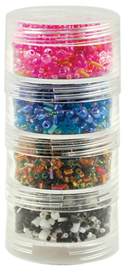 Craft Medley Bead Storage Screw-Stack Canisters 4/Pkg-1.875"X1"