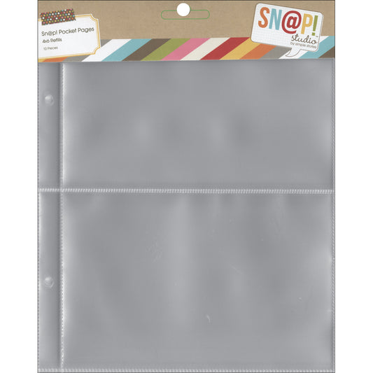 Simple Stories Sn@p! Pocket Pages For 6"X8" Binders 10/Pkg-(2) 4"X6" Pockets