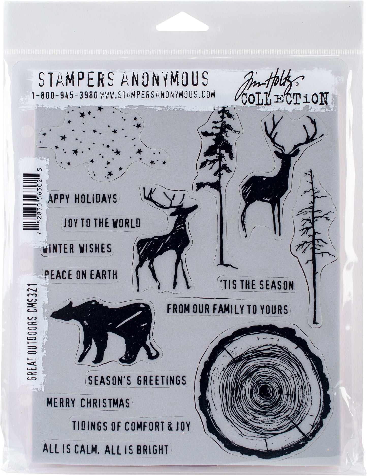 Tim Holtz Cling Stamps 7"X8.5"-