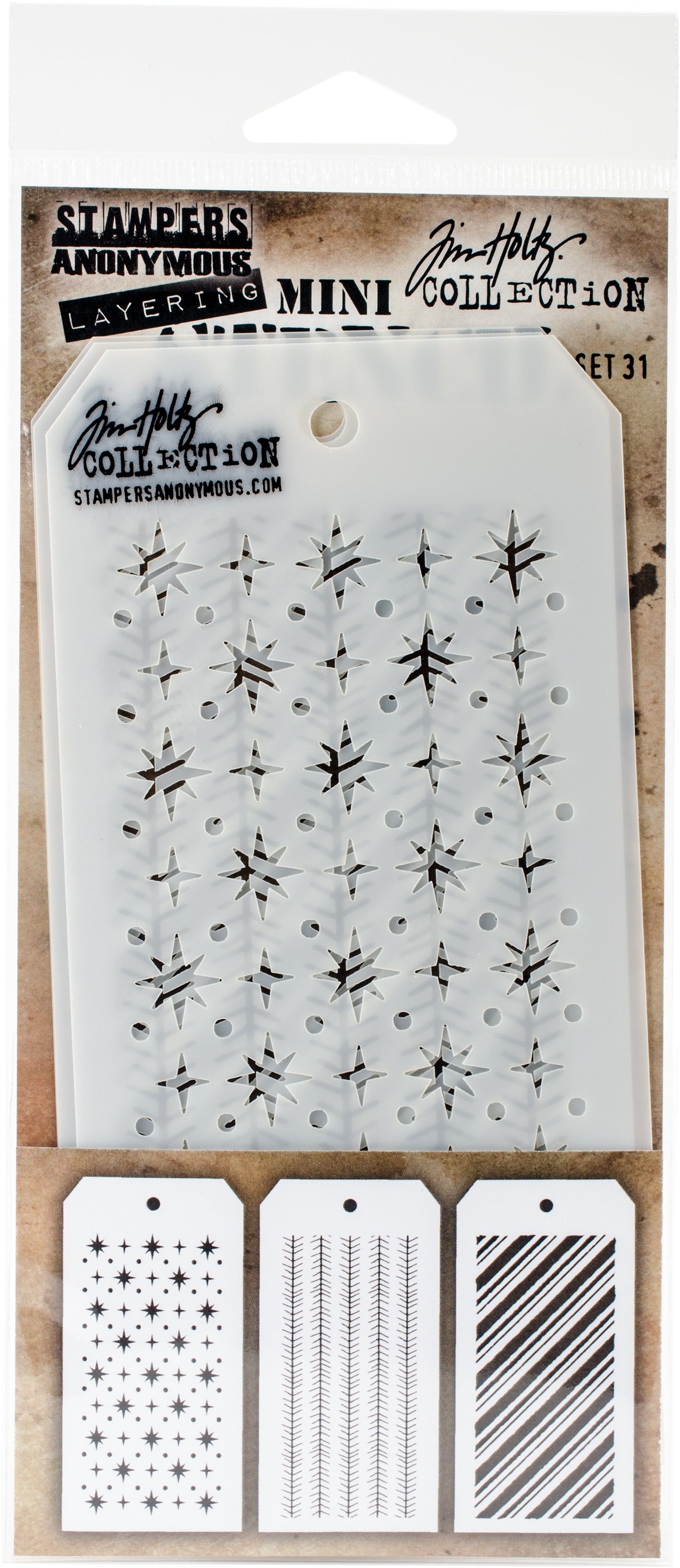 Tim Holtz Mini Layered Stencil Set 3/Pkg-Set #3