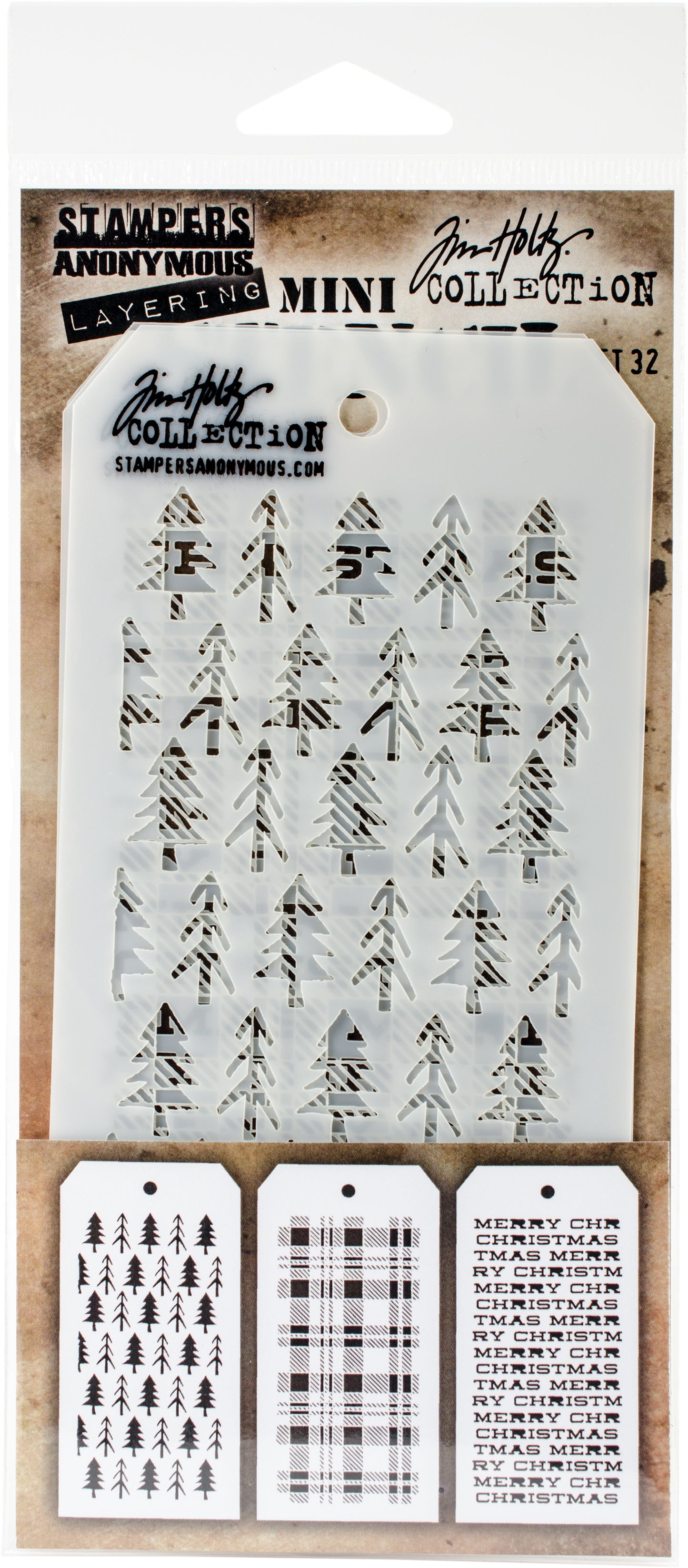 Tim Holtz Mini Layered Stencil Set 3/Pkg-Set #3