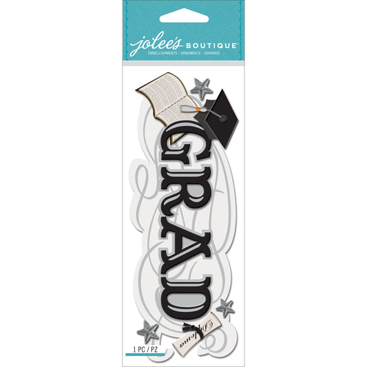 Jolee's Boutique Title Waves Dimensional Stickers-Grad