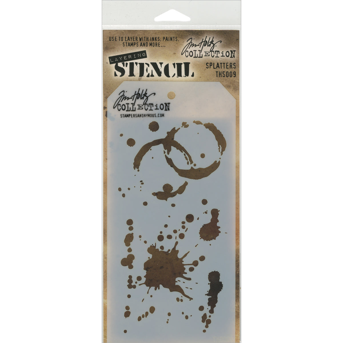 Tim Holtz Layered Stencil 4.125"X8.5"-Splatters