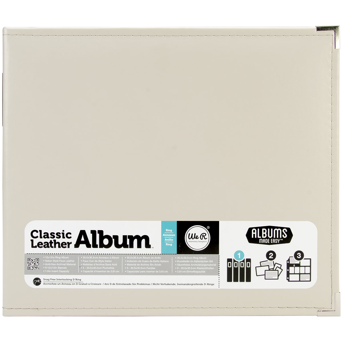 We R Classic Leather D-Ring Album 12"X12"-Select Color