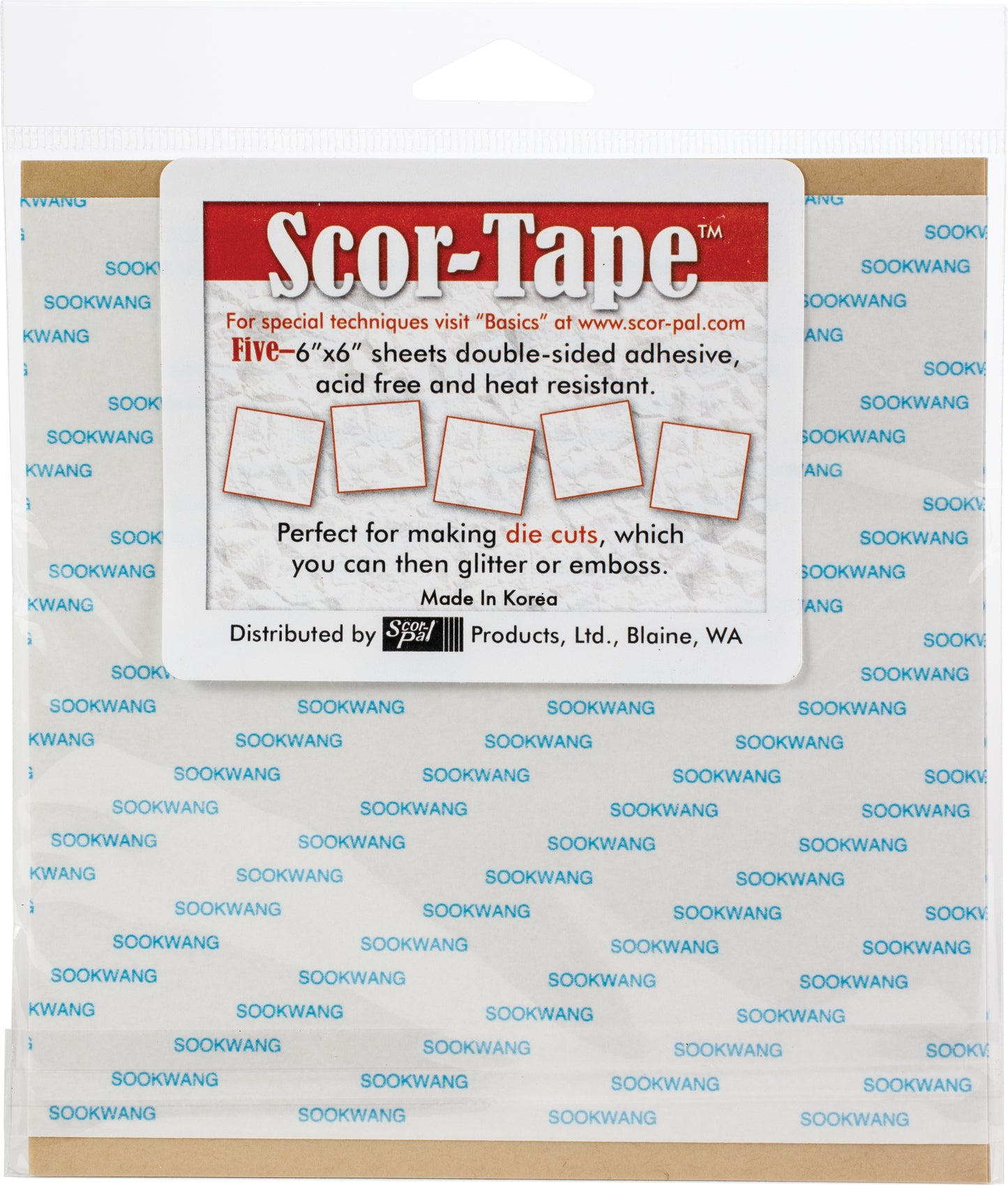 Scor-Tape Sheets 5/Pkg-6"X6"