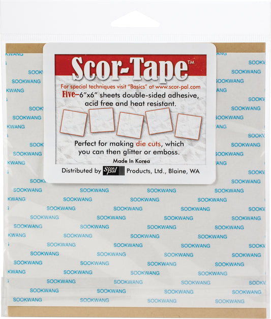 Scor-Tape Sheets 5/Pkg-6"X6"