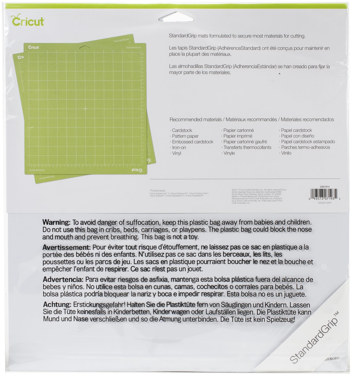 Cricut Cutting Mats 12"X12" 2/Pkg-StandardGrip