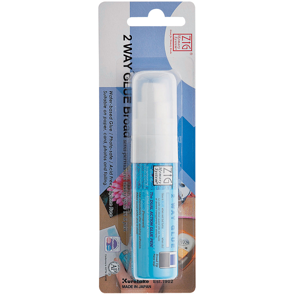 Zig 2-Way Glue Pen Carded-Jumbo Tip