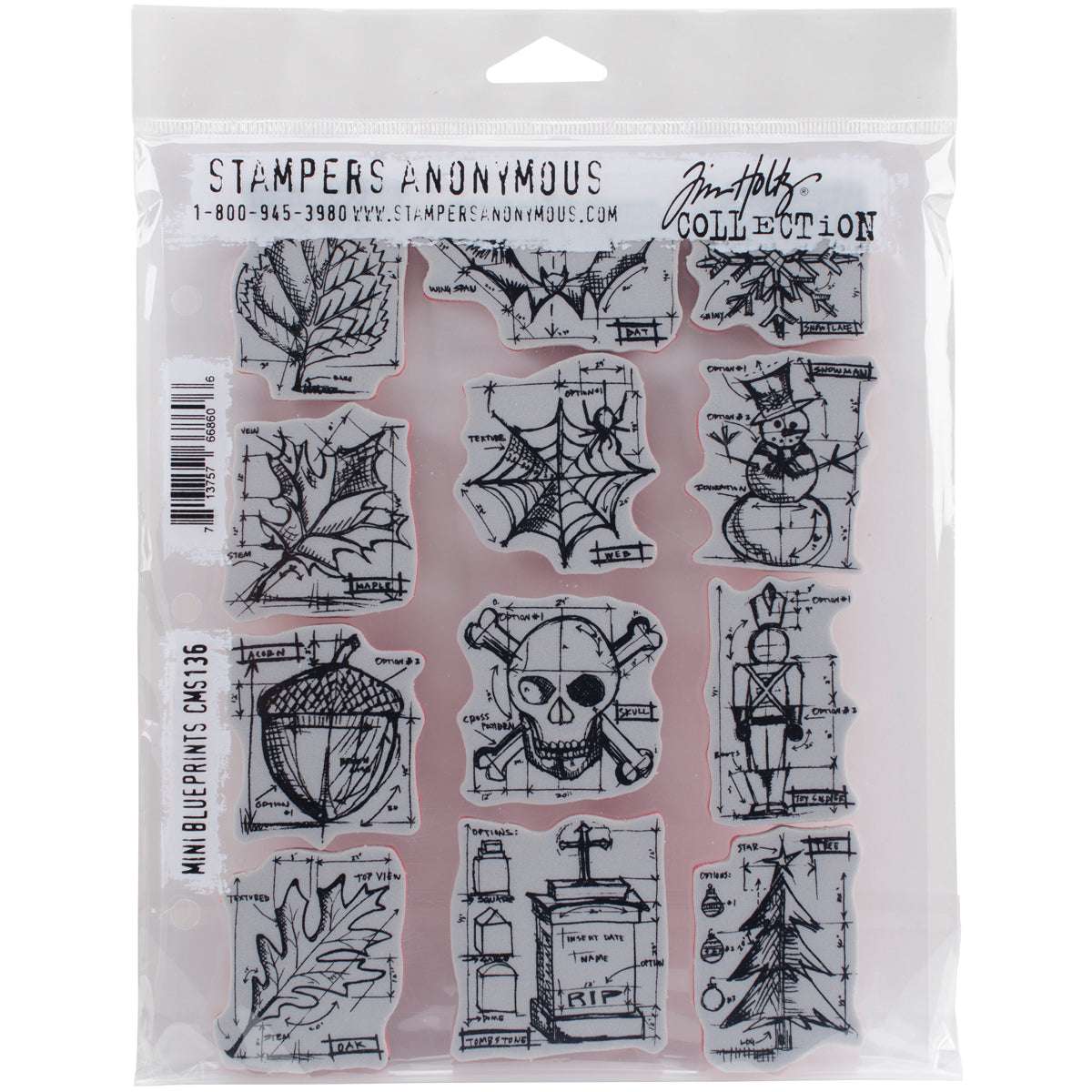 Tim Holtz Cling Stamps 7"X8.5"-