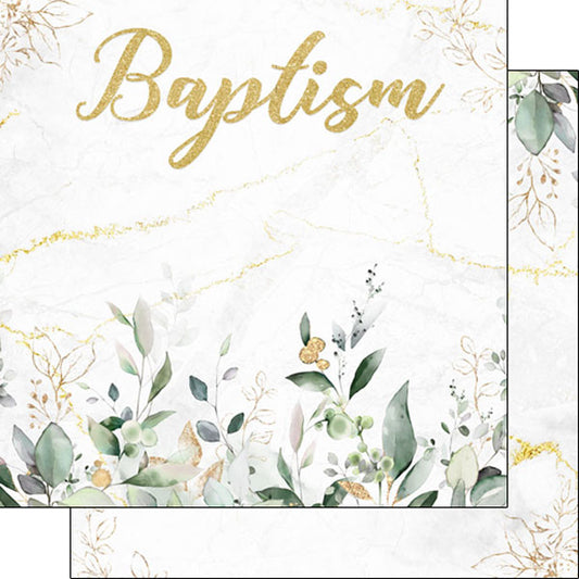 Baptism - Eucalyptus & Gold DS Paper