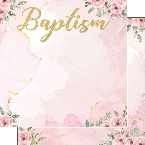 Baptism - Pink & Gold DS Paper