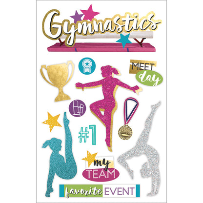 Paper House 3D Stickers 4.5"X7.5" -Gymnastics